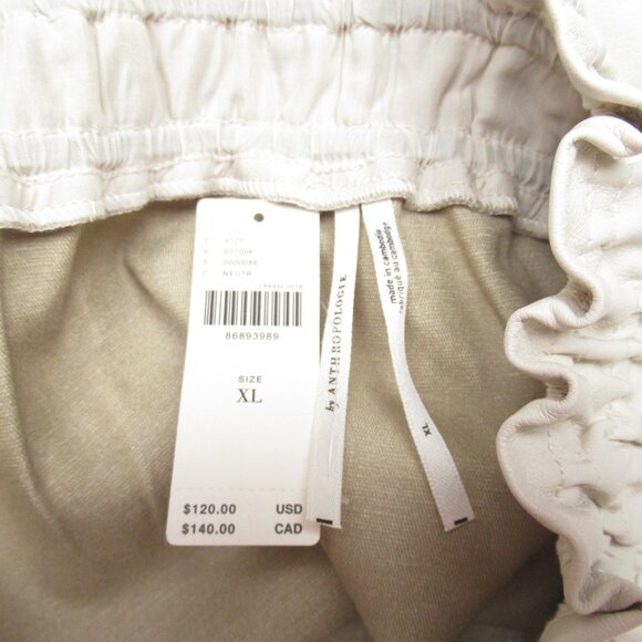 NWT Anthropologie The Somerset Mini Skirt: Faux Leather Edition Off-White XL - Picture 6 of 10